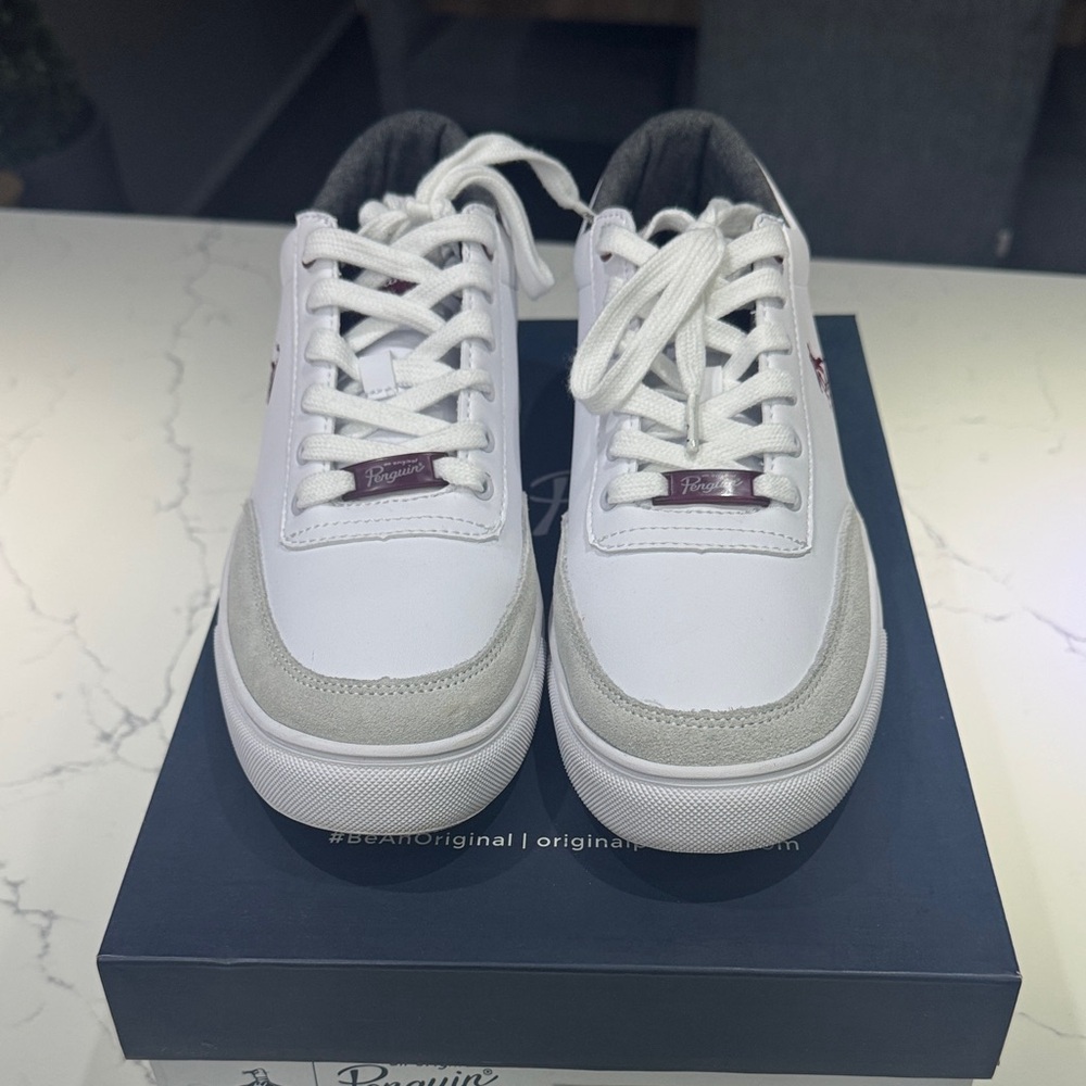 Pony White and Gray Lace-Up Sneakers